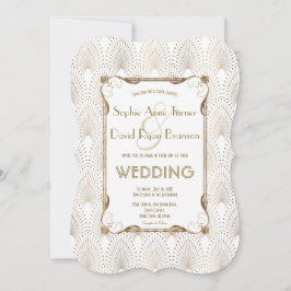 Gamla Hollywood Underbar Gatsby White Wedding bjud Inbjudningar