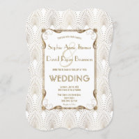Gamla Hollywood Underbar Gatsby White Wedding bjud