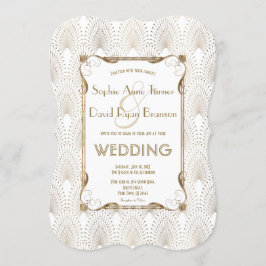 Gamla Hollywood Underbar Gatsby White Wedding bjud Inbjudningar