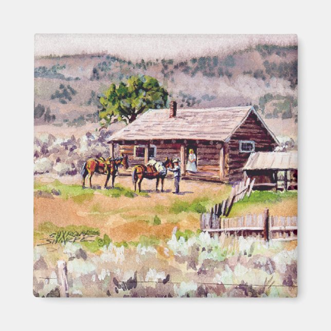 GAMLA HOMESTEAD AV SHARON SHARPE MAGNET (Framsidan)