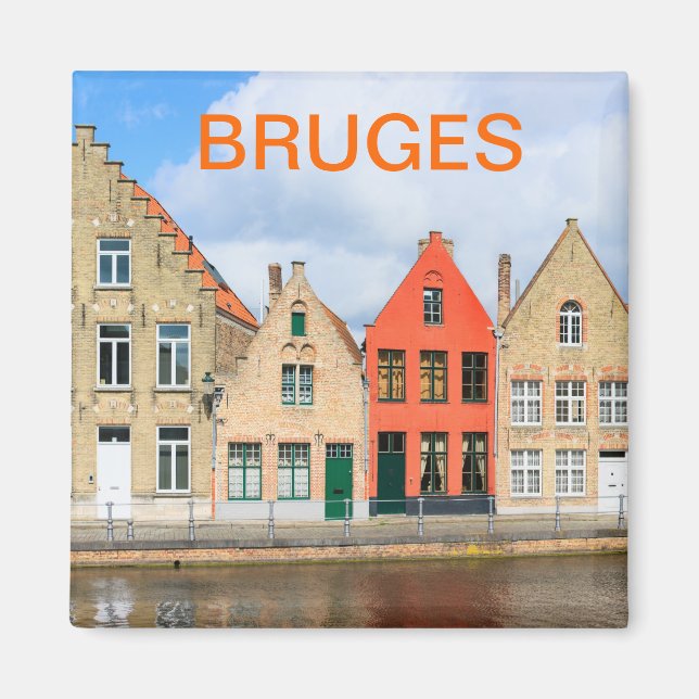 Gamla hus i Brygge, Belgien Magnet (Framsidan)