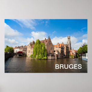 Gamla hus i Brygge, Belgien Poster