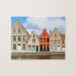 Gamla hus i Brygge, Belgien Pussel