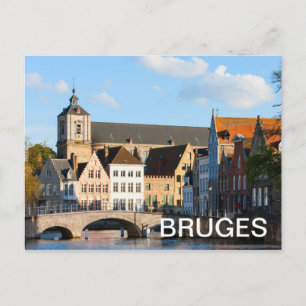 Gamla hus i Brygge, Belgien Vykort
