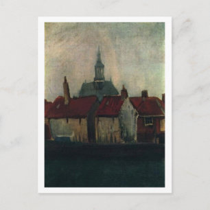 Gamla hus med ny kyrka, Vincent van Gogh Vykort