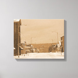 Gamla huvudgatan i Snö Canvas