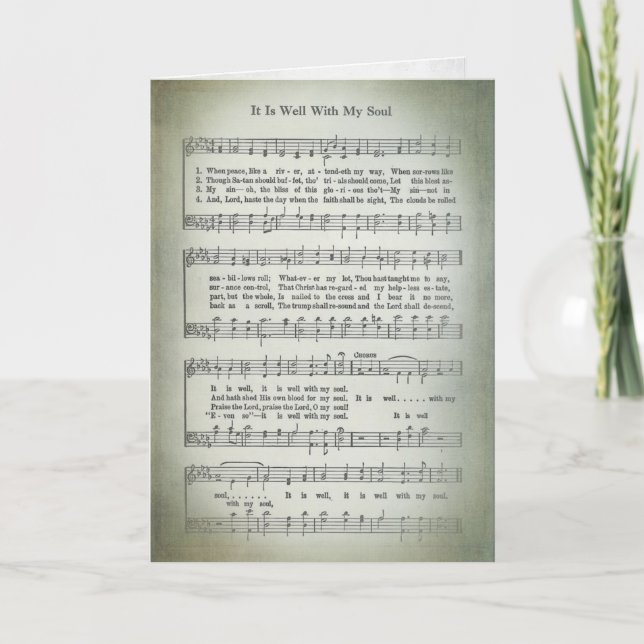 Gamla hymn-musik för sympati kort (Framsida)