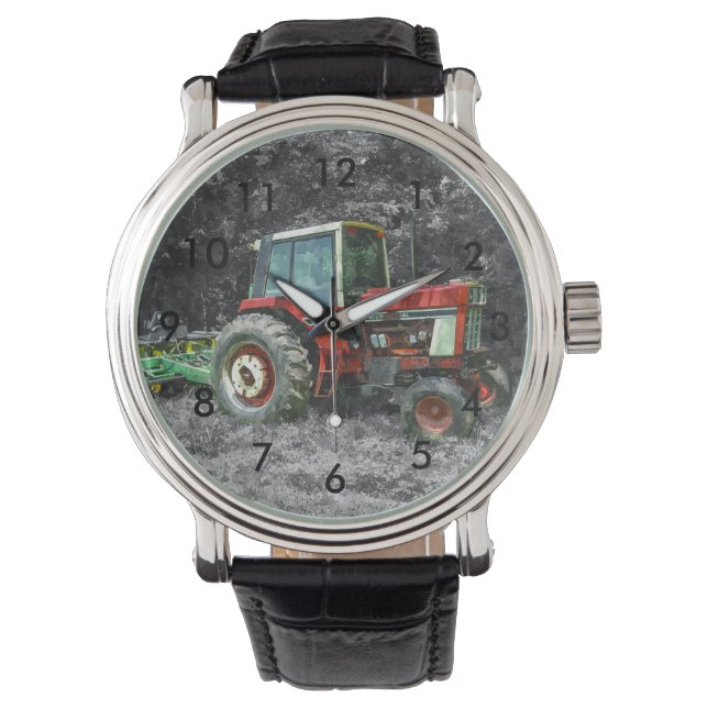 Gamla Internationell Tractor Painterly Armbandsur (Framsida)