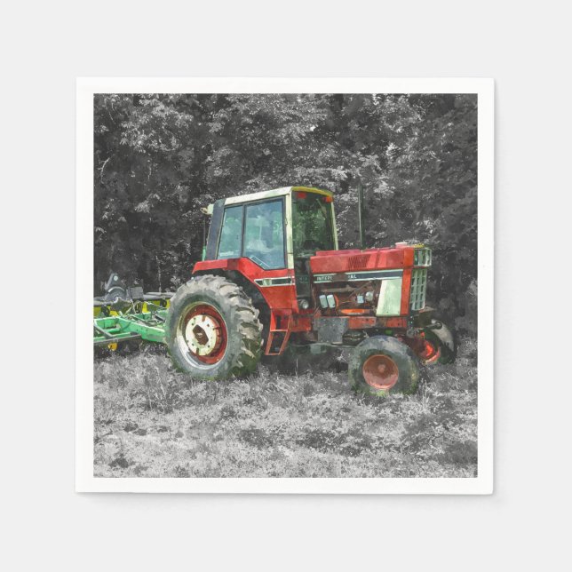Gamla Internationell Tractor Painterly Pappersservett (Framsidan)