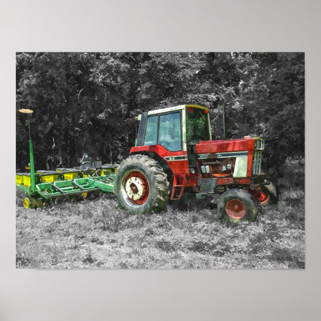 Gamla Internationell Tractor Painterly Poster (Framsidan)