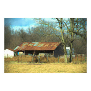 Gamla Iowa Farm Shed Fototryck