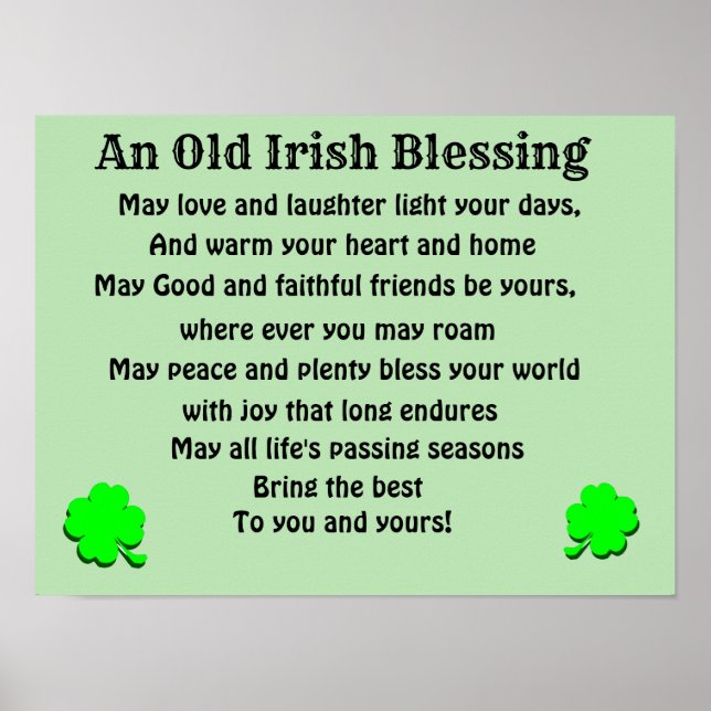 GAMLA IRISH BLESSING POSTER (Framsidan)