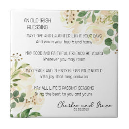 Gamla Irish Bluting & Bröllop Greenery 3 Kakelplatta