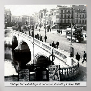 Gamla Irland, Patrick's Bridge 1902, Kork City Poster