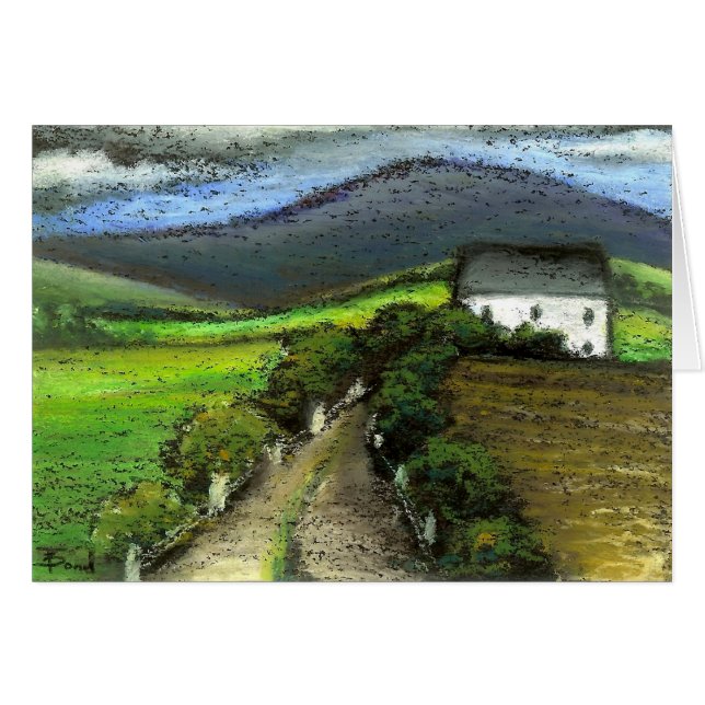 Gamla irländska lantbrukare hälsningskort (Framsidan Horizontal)