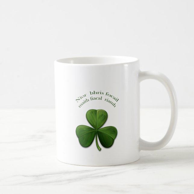 Gamla irländska ordspråk på irländska designproduk kaffemugg (Höger)