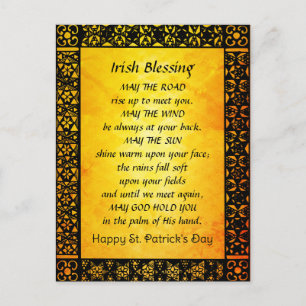 Gamla irländska välsignelsen, St. Patrick's Day Vykort