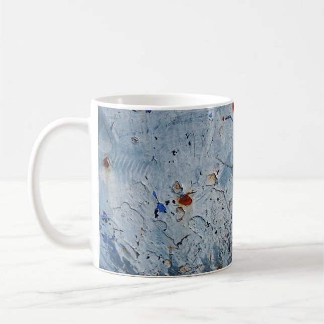 Gamla Järn Blue Stain Corrode Kaffemugg (Vänster)