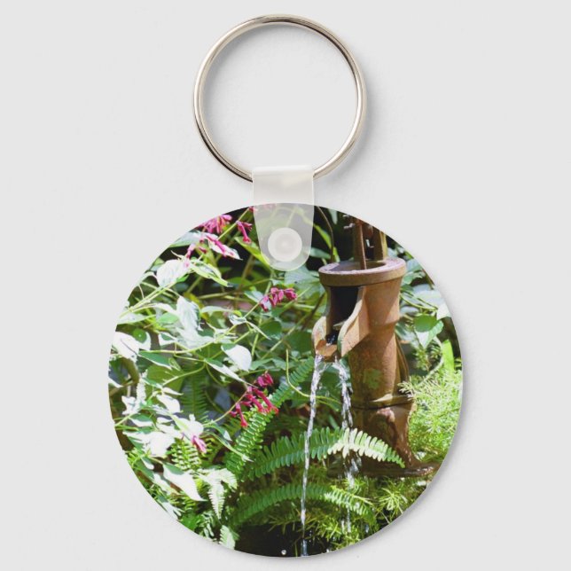 Gamla Järn Pump Fontän Nyckelring (Framsida)