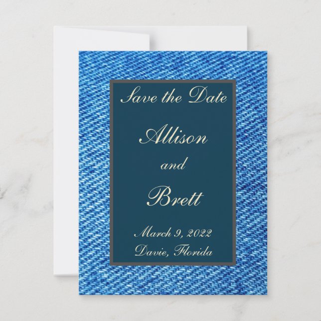 Gamla Jeans Spara datumkortet Spara Datumet (Framsida)