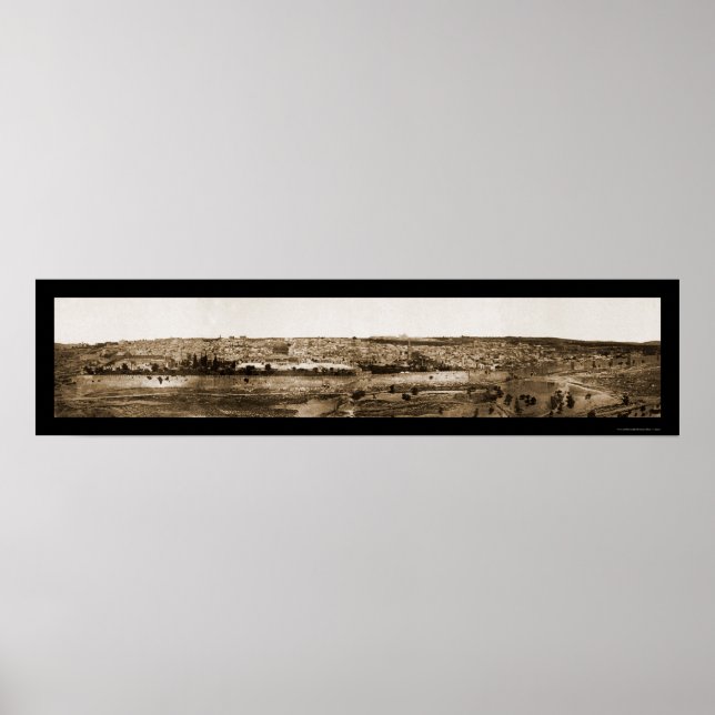 Gamla Jerusalem Panview Photo 1865 Poster (Framsidan)
