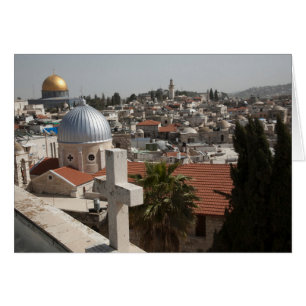 Gamla Jerusalems silhuett Hälsningskort