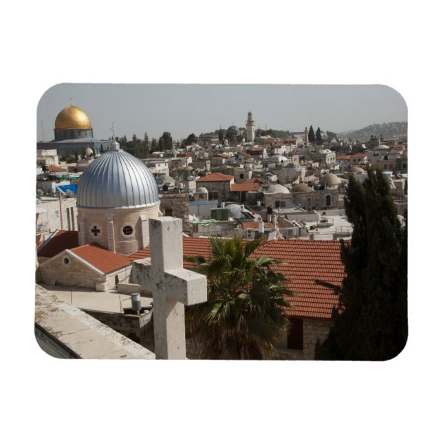 Gamla Jerusalems silhuett Magnet (Horisontell)
