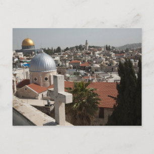 Gamla Jerusalems silhuett Vykort