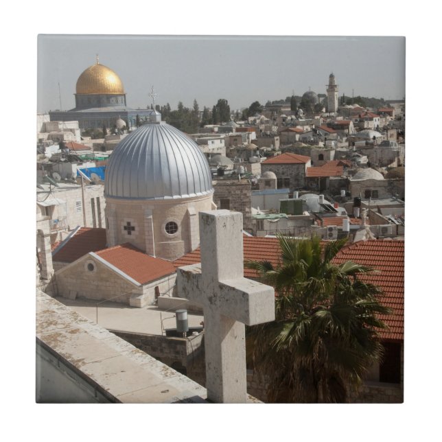 Gamla Jerusalems Skyline Kakelplatta (Framsidan)