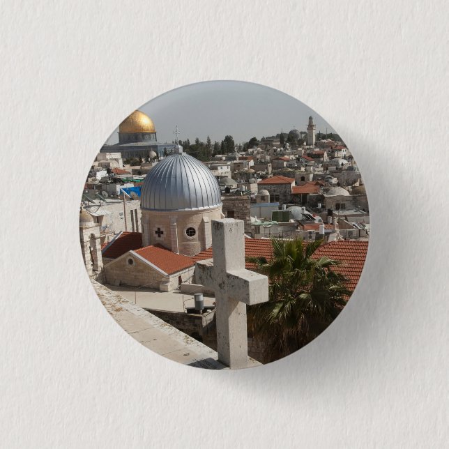 Gamla Jerusalems Skyline Knapp (Framsida)