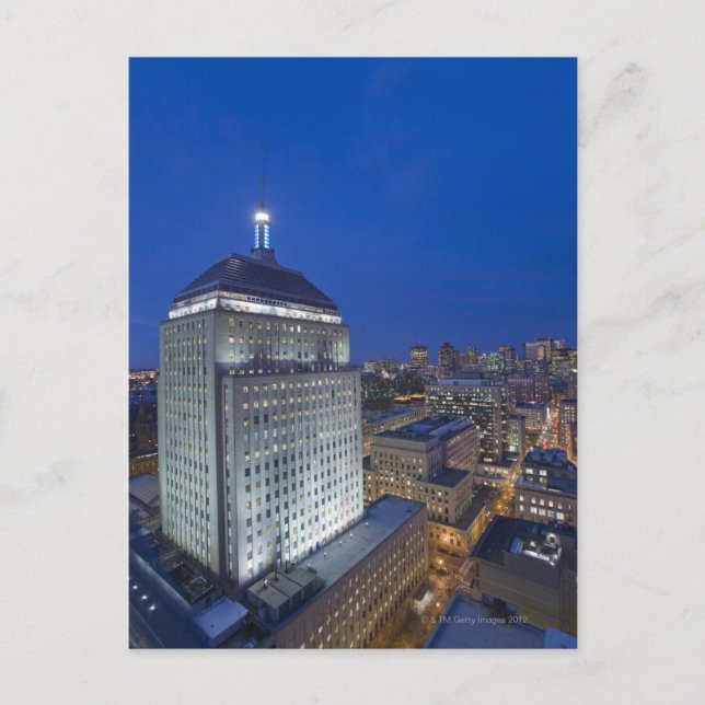 Gamla John Hancock Bygger med Boston i Vykort (Framsida)