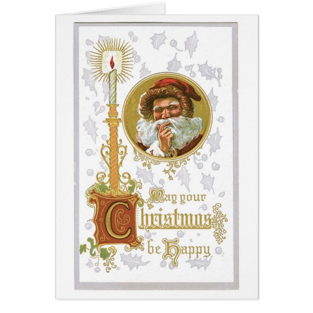 Gamla jular, ljus hälsningskort (Framsidan)