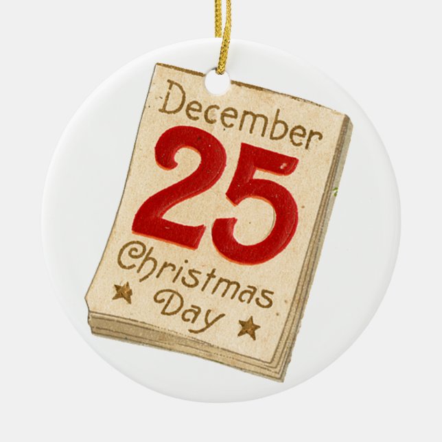 Gamla julen, 25 december julgransprydnad keramik (Framsidan)