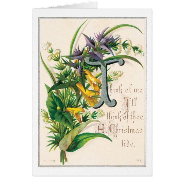 Gamla julen, blomma hälsningskort (Framsidan)