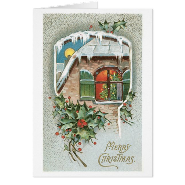 Gamla julen, Holly Hälsningskort (Framsidan)