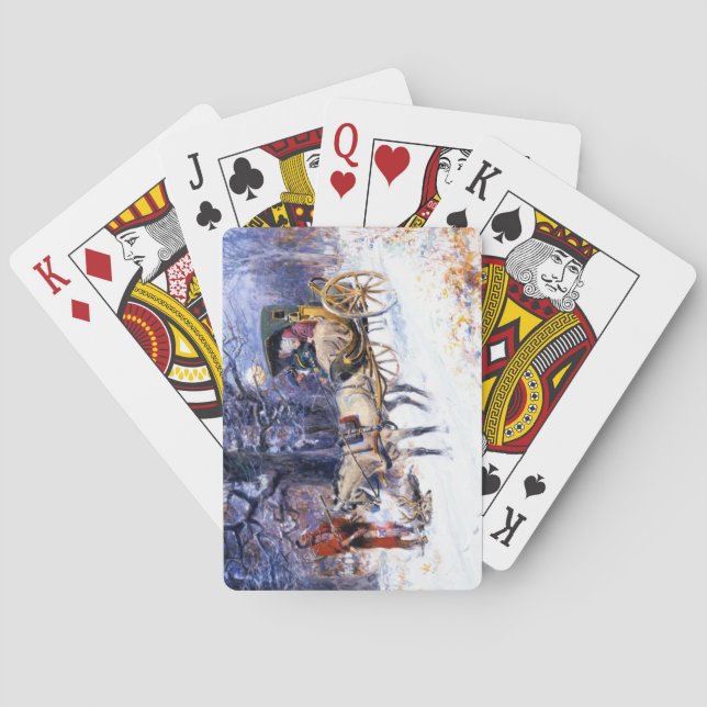 Gamla julen i New England (av Charles Russell) Casinokort (Baksidan)