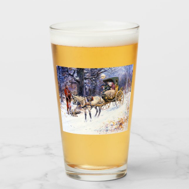 Gamla julen i New England (av Charles Russell) Glaskopp (Framsida fylld)