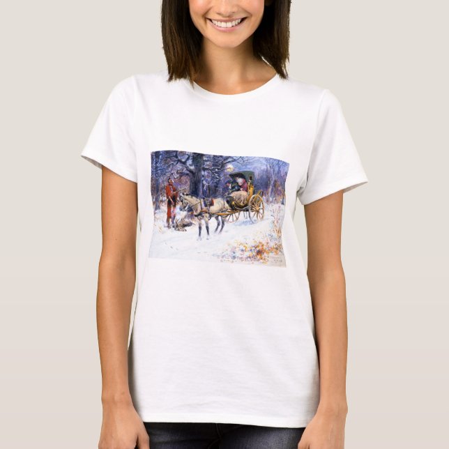 Gamla julen i New England (av Charles Russell) T Shirt (Framsida)