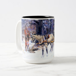 Gamla julen i New England (av Charles Russell) Två-Tonad Mugg