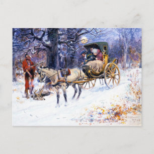 Gamla julen i New England (av Charles Russell) Vykort