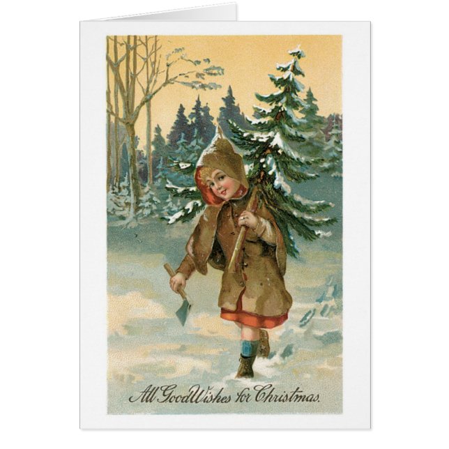 Gamla julen, Julgran Hälsningskort (Framsidan)