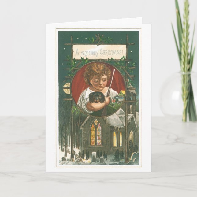 Gamla julen, kyrka helgkort (Framsida)