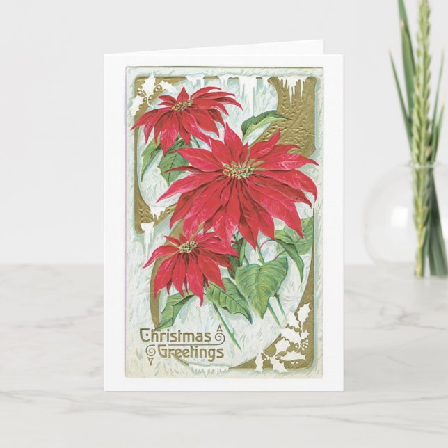 Gamla julen, Poinsettia Helgkort (Framsida)