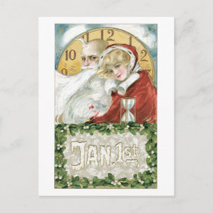 Gamla julen, Santa & Dam Helg Vykort