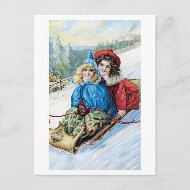 Gamla julen, Sledding Helg Vykort (Framsida)