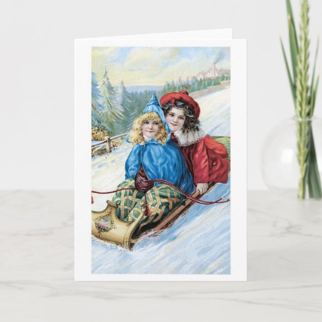 Gamla julen, Sledding Helgkort (Framsida)