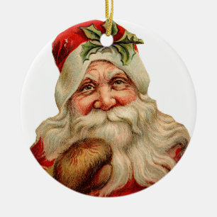 Gamla julen, tomten julgransprydnad keramik