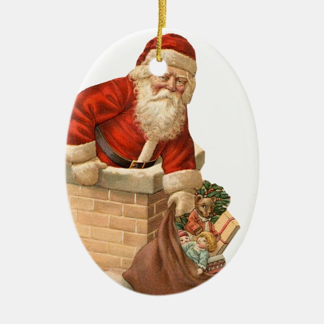 Gamla julen, tomten julgransprydnad keramik (Framsidan)