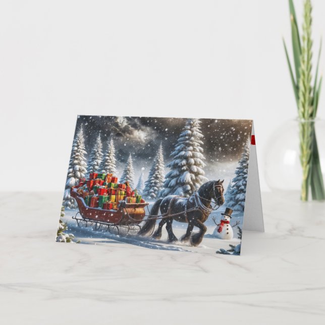 Gamla julklappar i Sleigh Kort (Framsida)