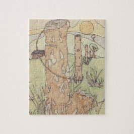 Gamla kabin och staket pussel